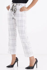 Women's Trouser (White Check)